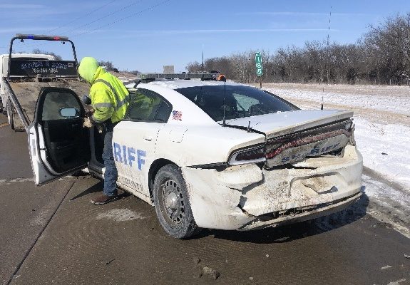 Jackson County patrol vehicle hit on Highway 75 Sunday