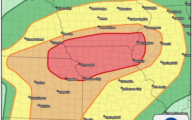 Moderate risk of severe weather in Northeast Kansas for Tuesday