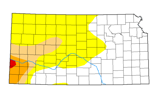 Extreme Drought In Southern Hamilton County; Half of Kansas Now Dry